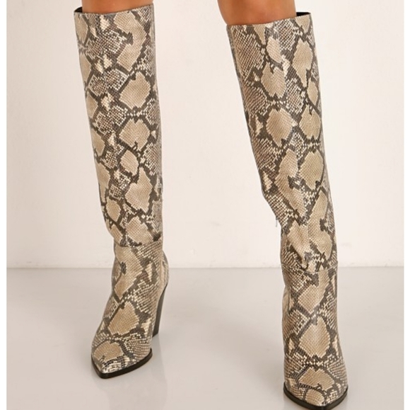 Sexy Dolce Vita Snake Embossed Boots - Picture 5 of 8